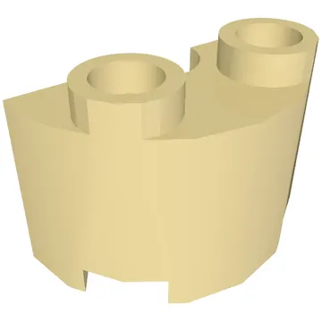 Brick Round, Half 1 x 2