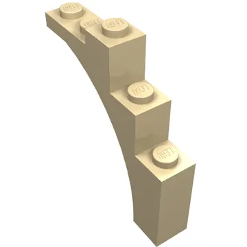 Brick Arch 1 x 5 x 4 [Irregular Bow, Raised Underside Cross Supports]
