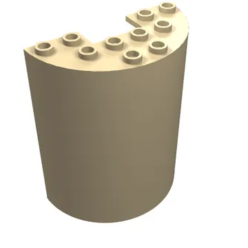 Cylinder Half 3 x 6 x 6 with 1 x 2 Cutout