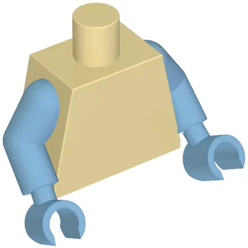 Torso, Medium Blue Arms and Hands [Plain]