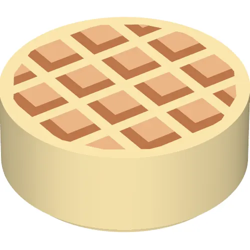 Tile Round 1 x 1 with Waffle, Medium Nougat Edges print