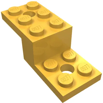 Bracket 5 x 2 x 1 1/3 with Holes, Pin Bottom