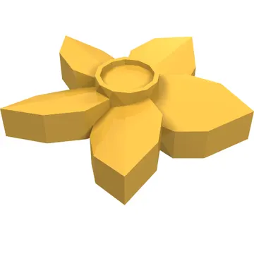Plant, Flower with 5 Pointed Petals and Pin