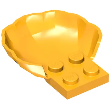 Animal Body Part, Clam / Scallop Half Shell with 4 Studs