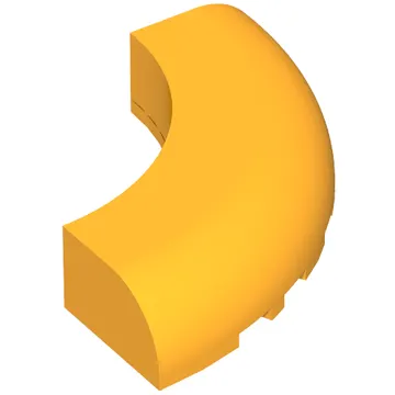 Brick Round Corner 5 x 5 x 1 Curved, Bottom Cut Outs, No Studs, 7 Bottom Tubes