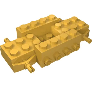 Vehicle Base 4 x 8 x 1 1/3 with Wheel Pins, 4 studs on each side, 2 x 2 Recessed Center and Hole