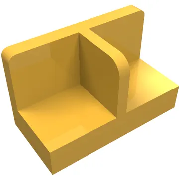 Panel 1 x 2 x 1 with Rounded Corners and Central Divider