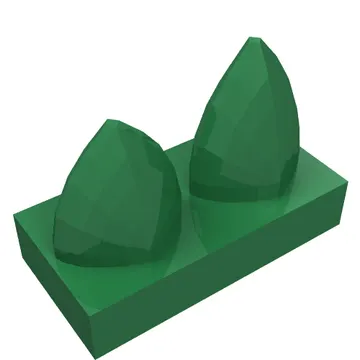 Tile Special 1 x 2 with Two Vertical Teeth / Tooth