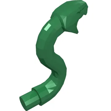 Animal, Snake Head with Open Mouth, Fangs and Curved Neck with Bar