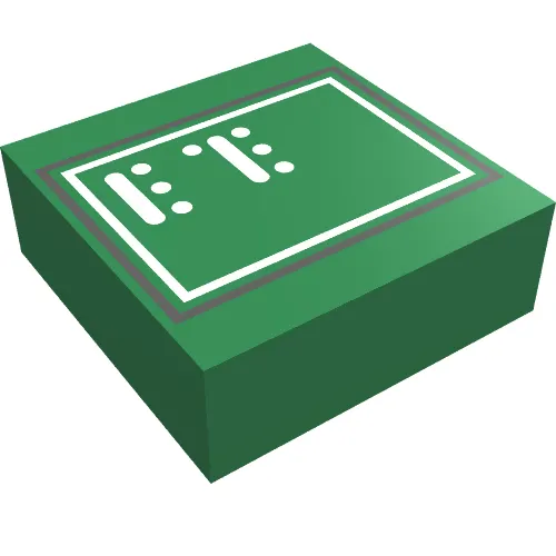 Tile 1 x 1 with White Lines and Dots Print