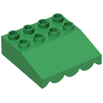 Duplo Roofpiece Slope 33 4 x 4 with Awning Overhang with 9 Bottom Tubes