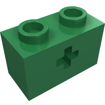 Technic Brick 1 x 2 with Axle Hole Type 1 [+ Opening] and Bottom Pin