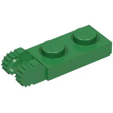 Hinge Plate 1 x 2 Locking with 2 Fingers On End, with Groove, 9 Teeth