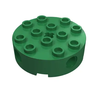 Brick Round 4 x 4 with 4 Side Pin Holes and Center Axle Hole
