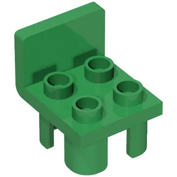 Duplo Chair with 4 Studs and Squared Back