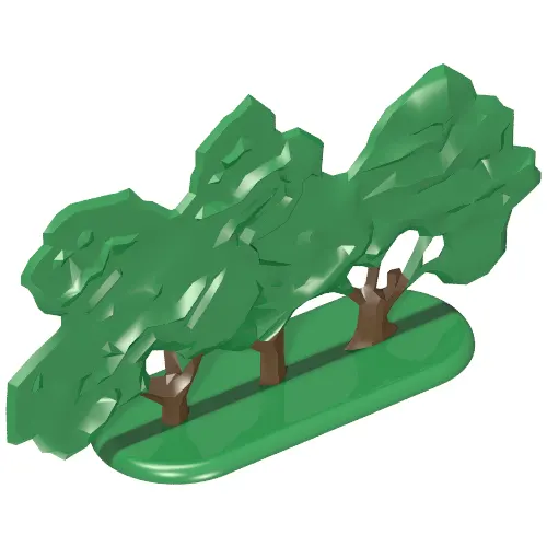 Plant, Tree Flat Bush painted with solid base