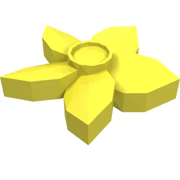 Plant, Flower with 5 Pointed Petals and Pin