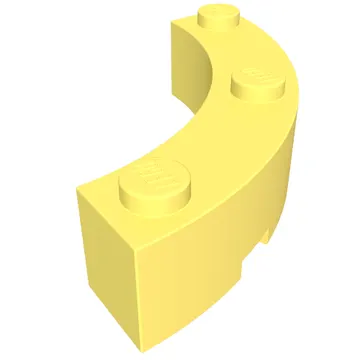 Brick Round Corner 4 x 4 Macaroni Wide with 3 Studs