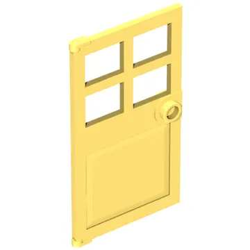 Door 1 x 4 x 6 with 4 Panes and Stud Handle