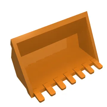 Construction Vehicle Bucket 3 x 6, 9 Hinge Teeth
