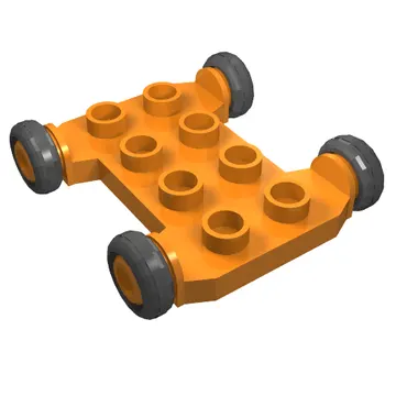 Duplo Vehicle Base 4 x 4 with 2 x 4 Studs and Black Wheels