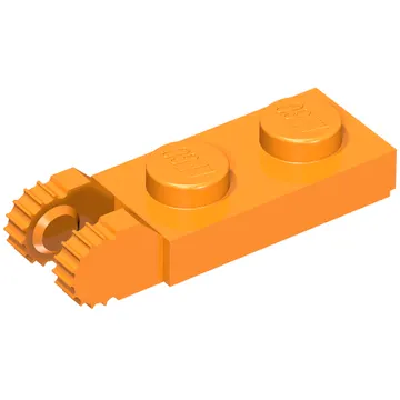 Hinge Plate 1 x 2 Locking with 2 Fingers On End, with Groove, 9 Teeth