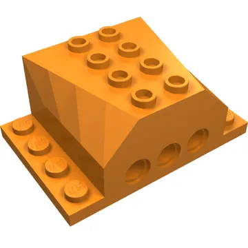 Engine Block 4 x 6 x 2 with Wedged Center, Recessed Edges and Pin Holes