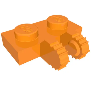 Hinge Plate 1 x 2 Locking with 2 Fingers on Side, 7 Teeth