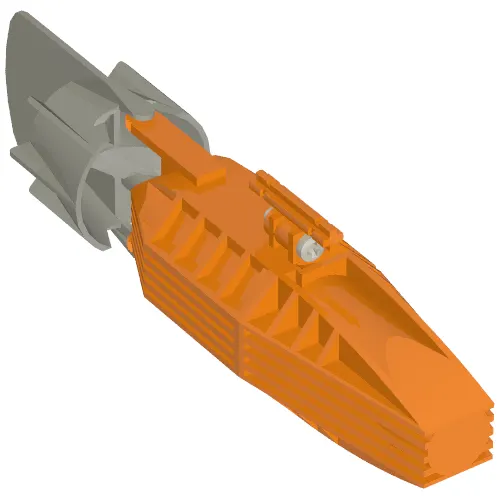 Motor, Boat Propeller and Rudder, 19 x 4 x 4, 2-Blade Propeller [Complete Assembly]