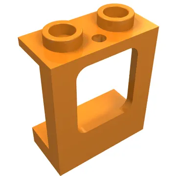 Window 1 x 2 x 2 Plane, Hollow Studs, Single Hole Top and Bottom for Glass