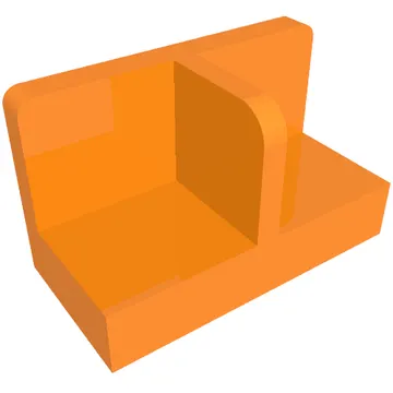 Panel 1 x 2 x 1 with Rounded Corners and Central Divider