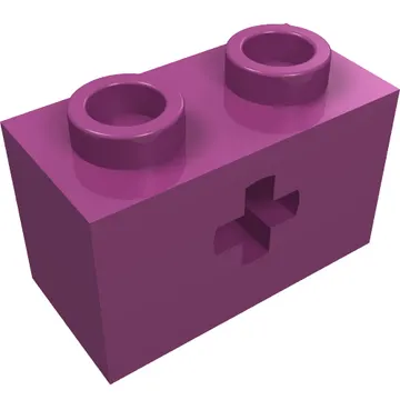 Technic Brick 1 x 2 with Axle Hole Type 1 [+ Opening] and Bottom Pin