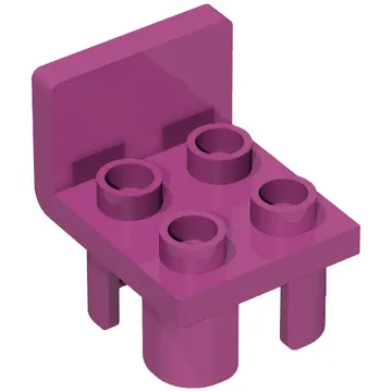Duplo Chair with 4 Studs and Squared Back