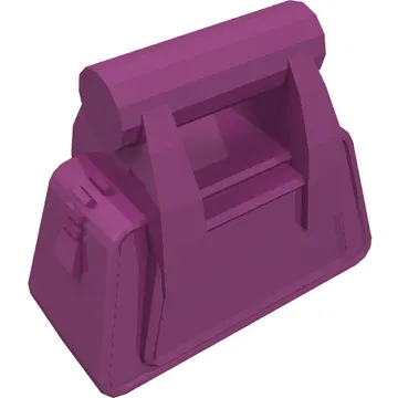 Bag / Handbag / Purse Angular with Zipper [Plain]