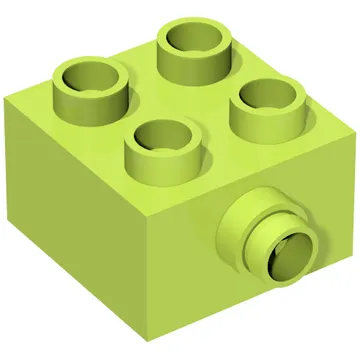 Duplo Brick 2 x 2 - Grooved Pin on Side