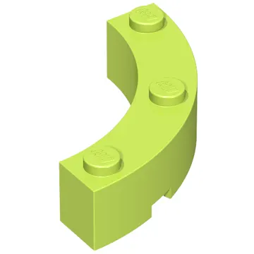 Brick Round Corner 4 x 4 Macaroni Wide with 3 Studs