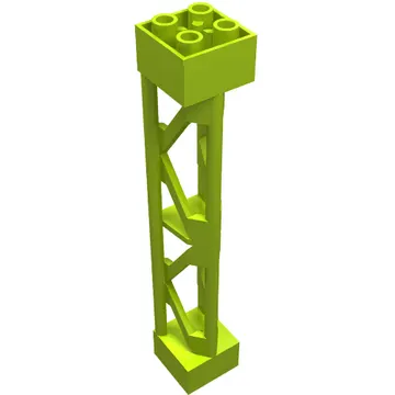 Support 2 x 2 x 10 Girder Triangular Vertical - Type 3 - Axle Hole, 3 Posts