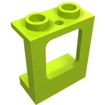 Window 1 x 2 x 2 Plane, Hollow Studs, Single Hole Top and Bottom for Glass