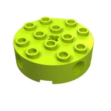 Brick Round 4 x 4 with 4 Side Pin Holes and Center Axle Hole