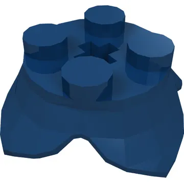 Plant, Leaves, Round 2 x 2 x 2/3 with + Axle Hole and 4 Leaf Extensions