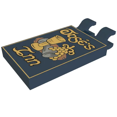 Tile Special 2 x 3 with 2 Clips with 'José's Inn' print