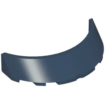 Windscreen 3 x 6 x 1 Curved with Rectangular Stud Holder in Bottom