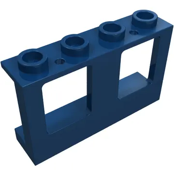Window 1 x 4 x 2 Plane, Hollow Studs, Single Hole Top and Bottom for Glass
