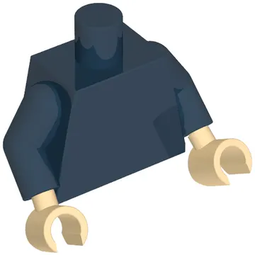 Torso, Dark Blue Arms, Light Nougat Hands [Plain]