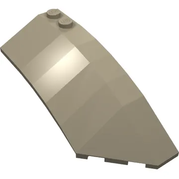 Brick Wedged, Curved 8 x 3 x 2 Open Right