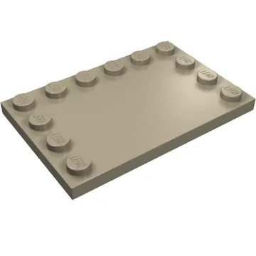 Plate Special 4 x 6 with Studs on 3 Edges
