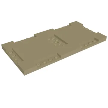 Plate Special 8 x 16 x 2/3 with Six Recessed Edges with 1 x 4 Studs and Recessed Center with 2 x 4 Studs