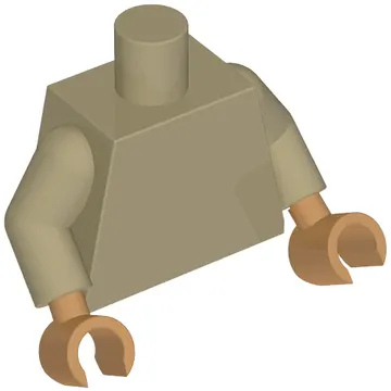 Torso, Dark Tan Arms, Medium Nougat Hands [Plain]