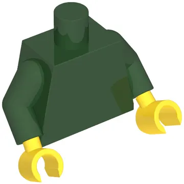 Torso, Dark Green Arms, Yellow Hands [Plain]