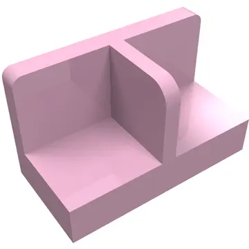 Panel 1 x 2 x 1 with Rounded Corners and Central Divider